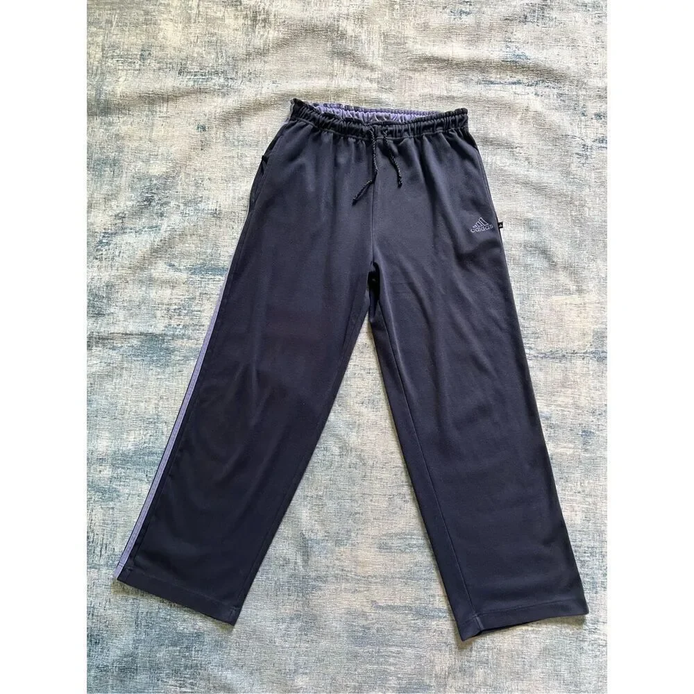 Adidas Very Dark Blue Purple Tri Stripe Athletic Pants Youth Large / Size 14